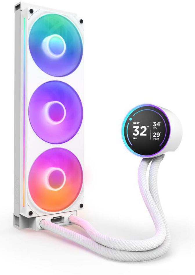 Kit de Refrigeraci&oacute;n L&iacute;quida CPU NZXT Kraken Elite 360 (2025) RGB Blanco image number 1