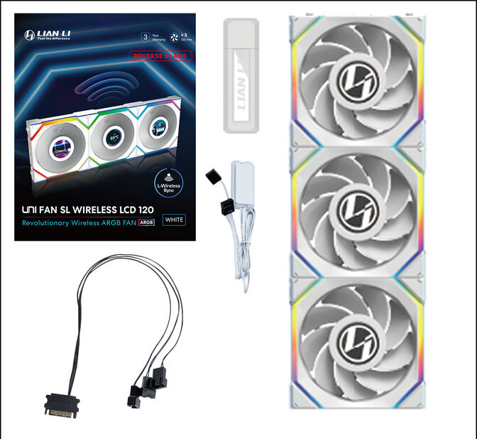Ventilador Lian Li UNI FAN SL120 LCD Wireless RGB Reverse Blade PWM Blanco 120mm (Pack 3) image number 10