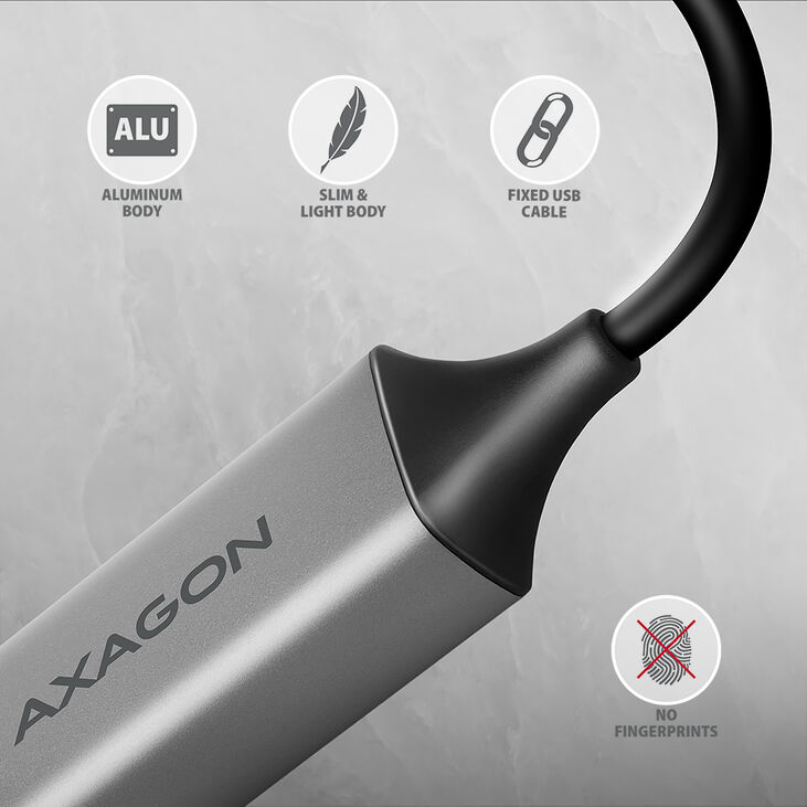 Adaptador AXAGON ADE-TXCA Gigabit Ethernet 10/100/1000 - USB 3.1 Tipo C + USB-A image number 4