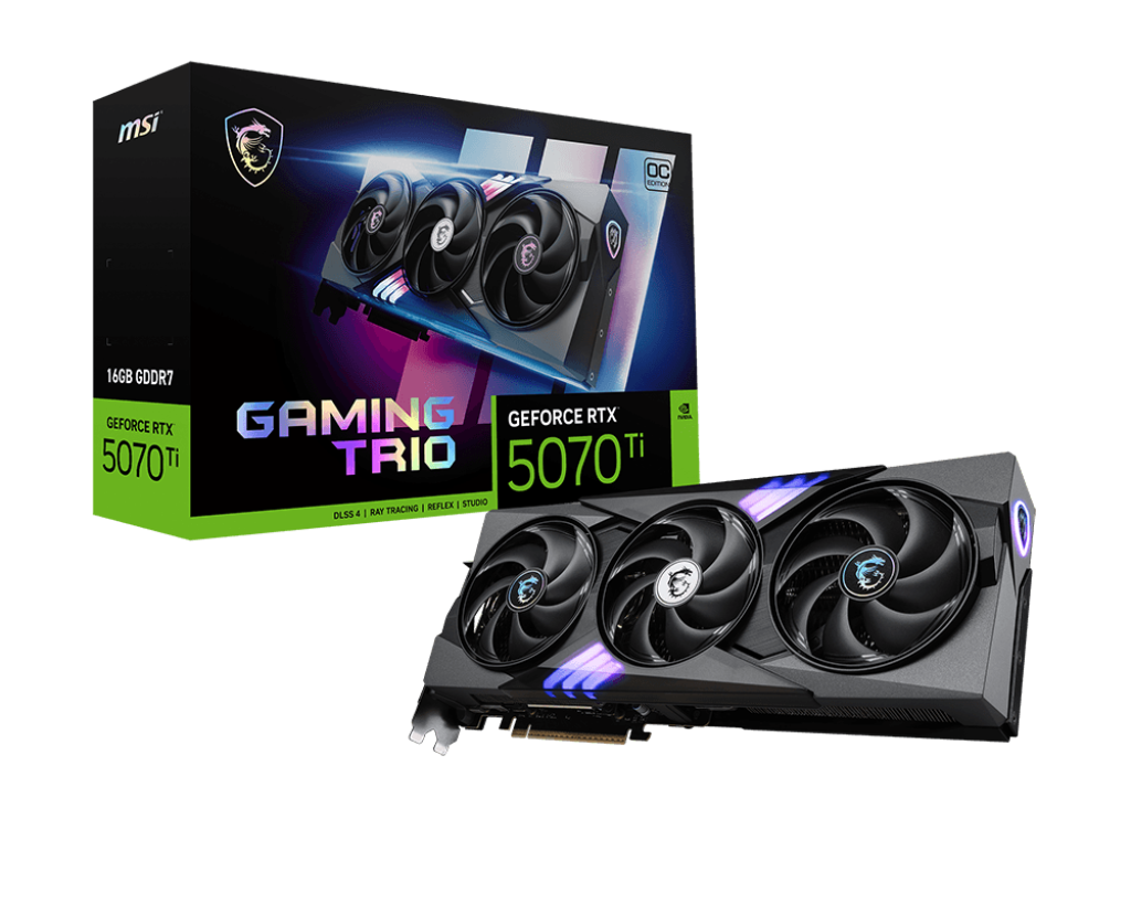 Tarjeta Gr&aacute;fica MSI GeForce&reg; RTX 5070 Ti GAMING TRIO OC 16GB GDDR7 DLSS4