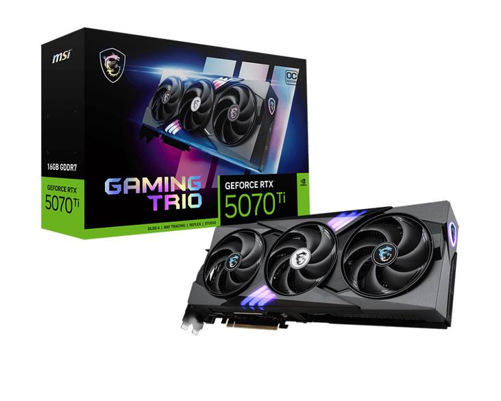 Tarjeta Gráfica MSI GeForce® RTX 5070 Ti GAMING TRIO OC 16GB GDDR7 DLSS4 image number 0