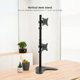 Soporte de Mesa Gaming Tabletop Tooq Doble (Vertical) Tilt e Altura Ajustable 17" a 32" Max. 9kg Negro image number null