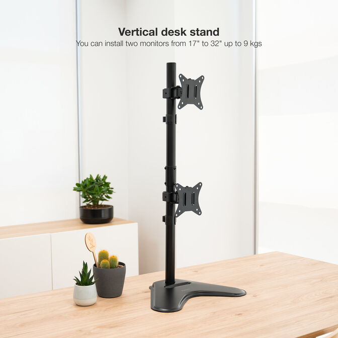 Soporte de Mesa Gaming Tabletop Tooq Doble (Vertical) Tilt e Altura Ajustable 17" a 32" Max. 9kg Negro image number 6