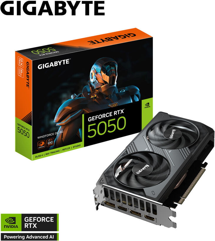 Tarjeta Gráfica Gigabyte GeForce® RTX 5050 WindForce OC 8GB GDDR6 DLSS4 image number 0