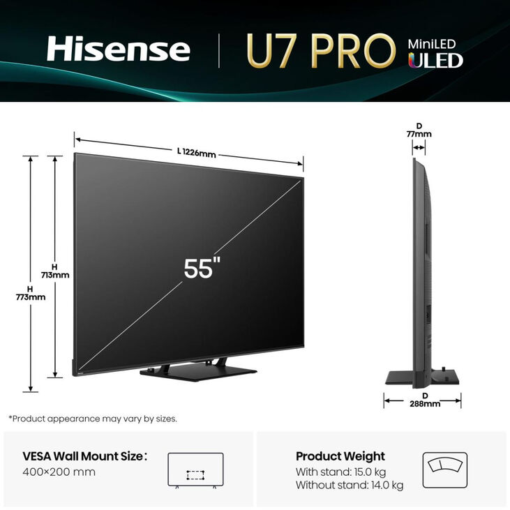 Televisor Hisense 55U7Q PRO 55" QD Mini LED UltraHD 4K VIDAA image number 1