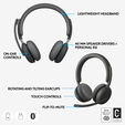 Auriculares Logitech Zone Wireless 2 UC Bluetooth ANC Grafito image number null