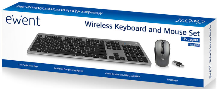 Teclado + Ratón Ewent EW3259 Wireless Silent (PT) image number 3