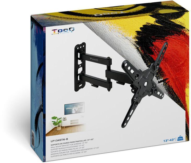 Soporte de Pared Tooq Tilt e Giratónrio 13" a 43" 66-370 mm Max. 20kg Negro image number 8