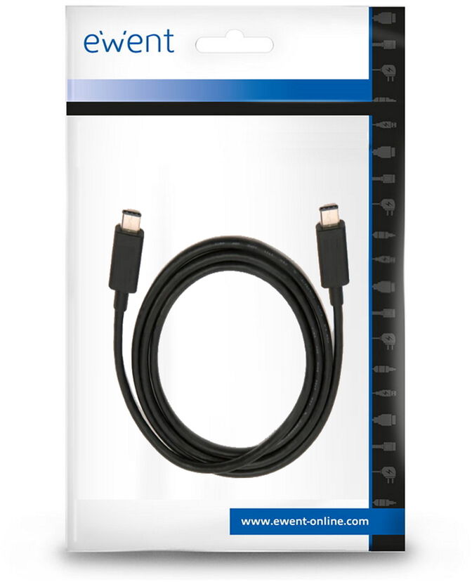 Cable USB-C Ewent PD 60W 10Gbps 4K 1 M image number 1