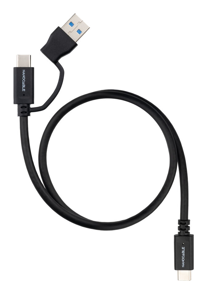 Cable USB 3.2 Gen2x2 Nanocable 60W 4K/60Hz USB-C+USB-A/M / USB-C/M 2 M image number 0