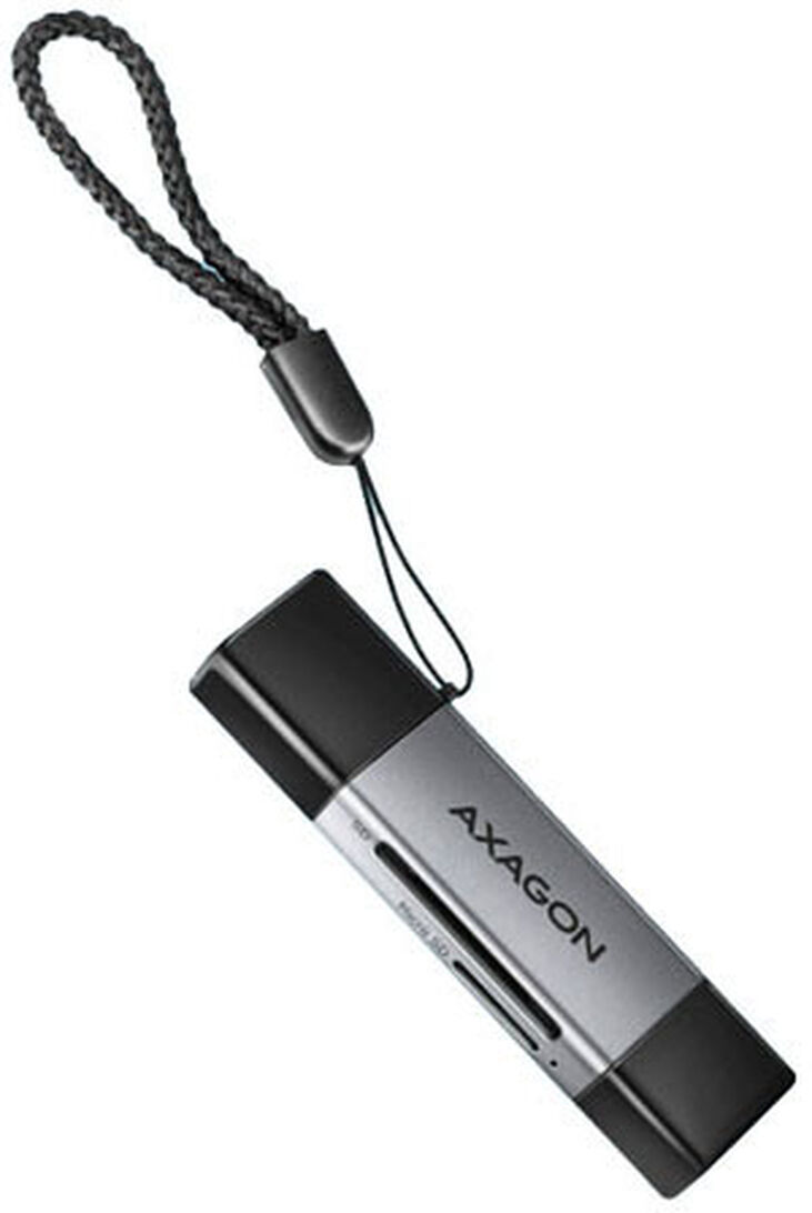 Lector de tarjetas AXAGON CRE-DAC External USB 3.2 Gen1 Type-C+Type-A 2-slot SD/microSD image number 4