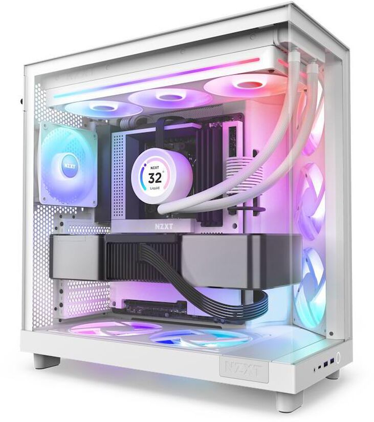Ventilador NZXT F360 RGB Core Single-Frame Blancas - Triplo Ventilador 120mm ( 360mm ) image number 4