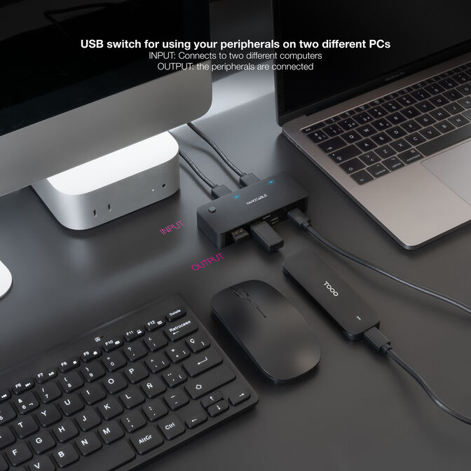 Switch Conmutador Nanocable 2x USB 3.0 a 2xUSB-A 3.0 + 2x USB-C 3.0 image number 2