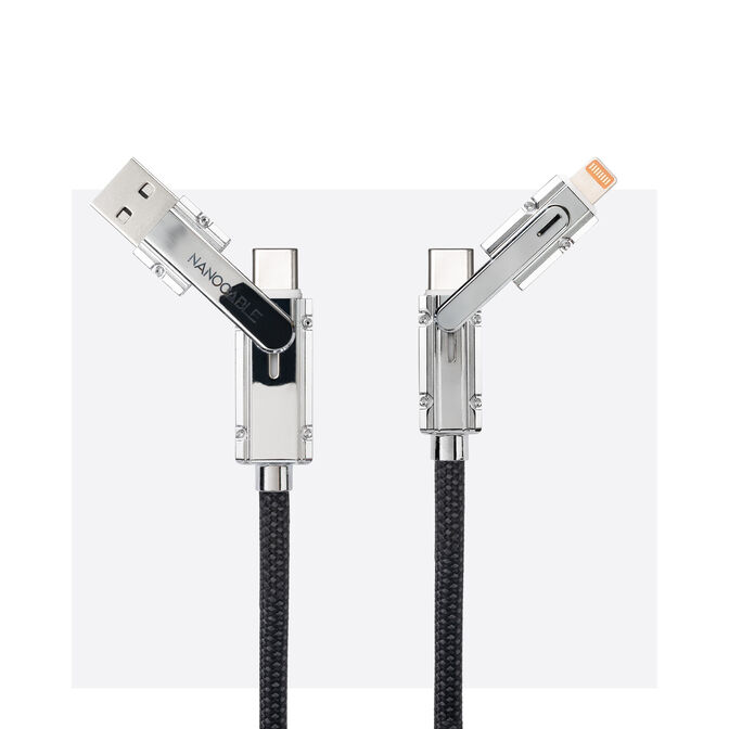 Cable USB 2.0 27W c/ LED Nanocable USB-C/USB-A/M > Lightning/USB-C/M 1 M image number 1