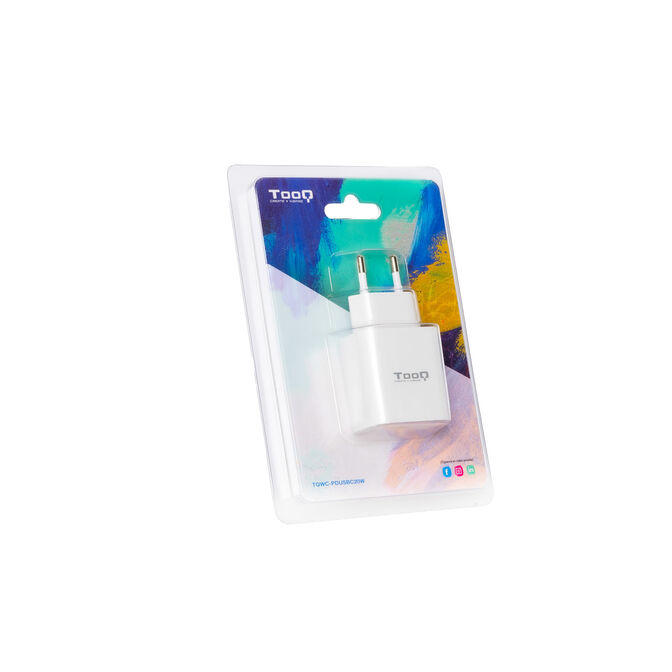 Cargador Tooq USB-C PD3.0 20W Blanco image number 1