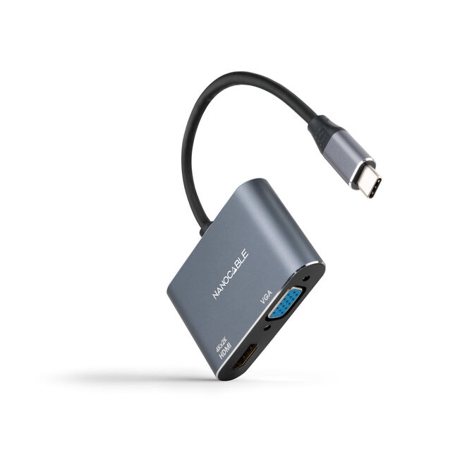 Adaptador Nanocable USB-C > HDMI + VGA 15CM Gris Compatible con Thunderbolt 3 image number 0