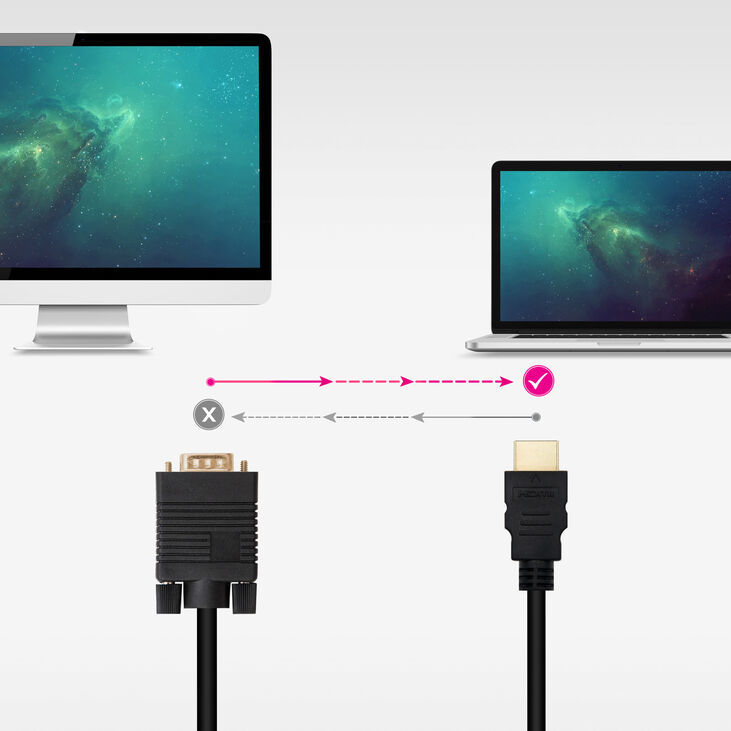 Cable Conversor Nanocable HDMI > VGA 1.8 M Negro image number 3