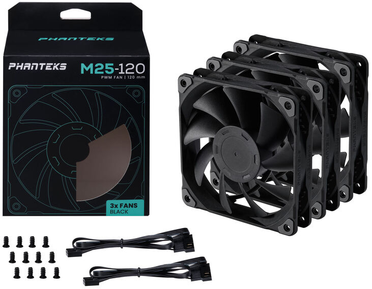Ventilador Phanteks M25 PWM Negra Pack 3- 120mm image number 5