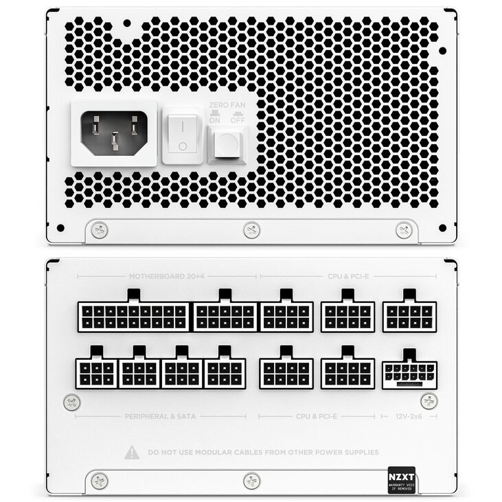 Fuente Alimentación NZXT 1000W 80+ Gold ATX 3.1 PCIe 5.1 Blanca image number 5