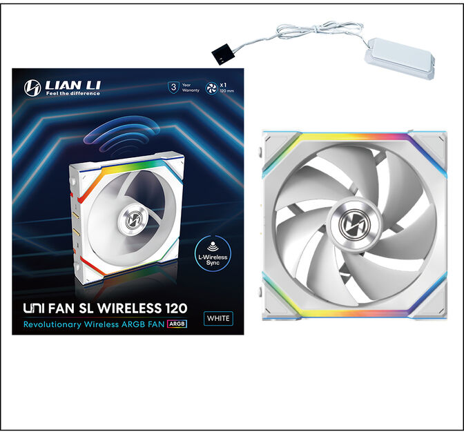 Ventilador Lian Li UNI FAN SL120 Wireless RGB PWM Blanco 120mm image number 3