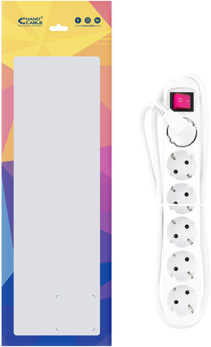 Regleta NanoCable 6 Tomas com switch 1.4 M Blanco image number 3