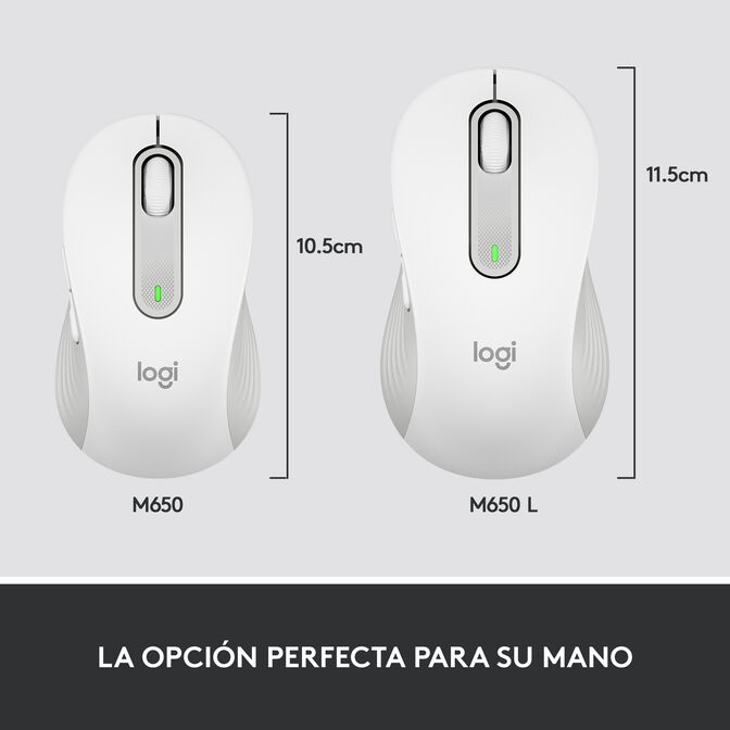 Rat&oacute;n Logitech Signature M650 L for Business 4000DPI Wireless/Bluetooth Blanco image number 2