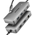 HUB AXAGON HMC-CUB83X2 1x HDMI + 1x DP + 2x USB-A + 1x USB-C + PD 100W, USB-C cable 15 cm image number null