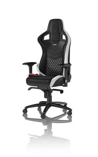 Silla noblechairs EPIC Real Leather - Negro / Blanco / Rojo
