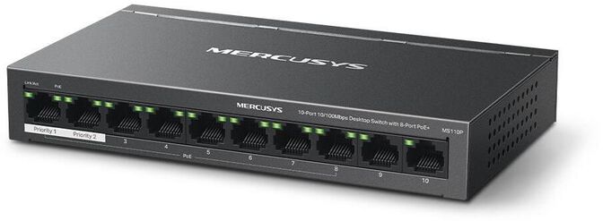 Switch SOHO Mercusys MS110P 10 Portas 10/100 Mbps Managed PoE+ image number 1