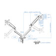 Soporte de Mesa Tooq Doble Tilt e GiRat&oacute;nrio c/mola 17" a 32" Max. 9Kg Blanco image number null