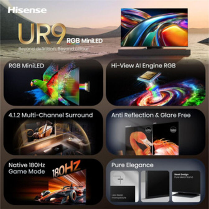 Televisor Hisense 85UR9S 85" RGB Mini LED UltraHD 4K VIDAA image number 2