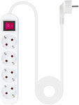 Regleta NanoCable 4 Tomas com switch 1.4 M Blanco image number null