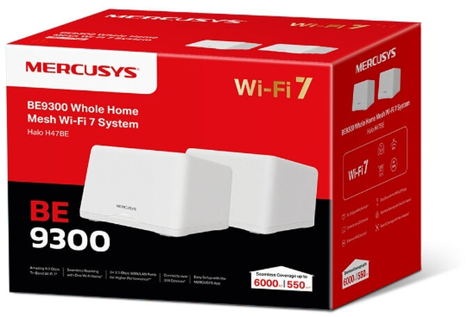 Sistemas Mesh Mercusys HaloH47BE BE9300 Whole Home Mesh WiFi 7 (Pack 2) image number 2
