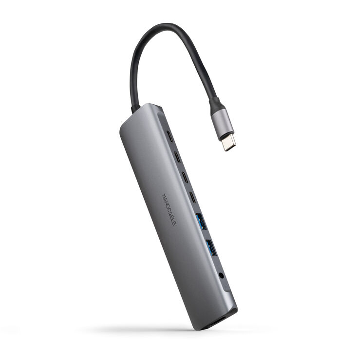 Hub Nanocable USB-C 2xUSB-A+3xUSB-C+USB-C CARGA+HDMI+AUDIO image number 0