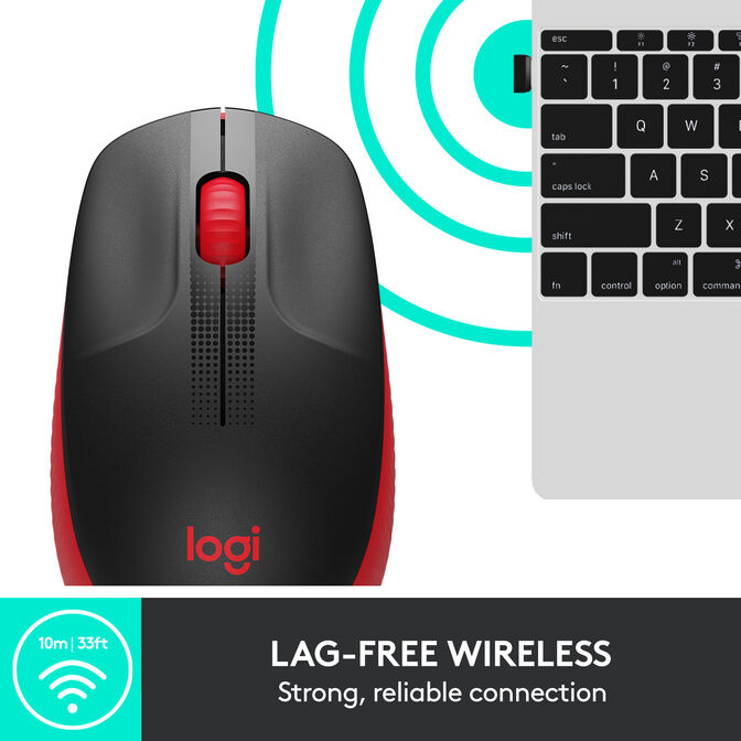 Rat&oacute;n Logitech M190 1000DPI Wireless Rojo image number 15