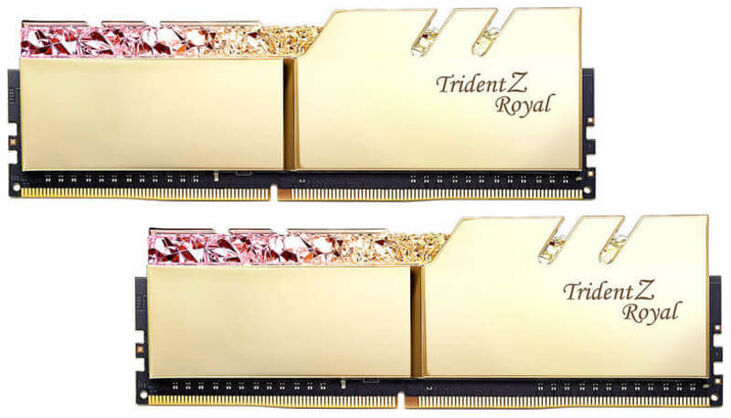 G.Skill Kit 16GB (2 X 8GB) DDR4 3600MHz Trident Z Royal RGB Gold CL18 image number 1