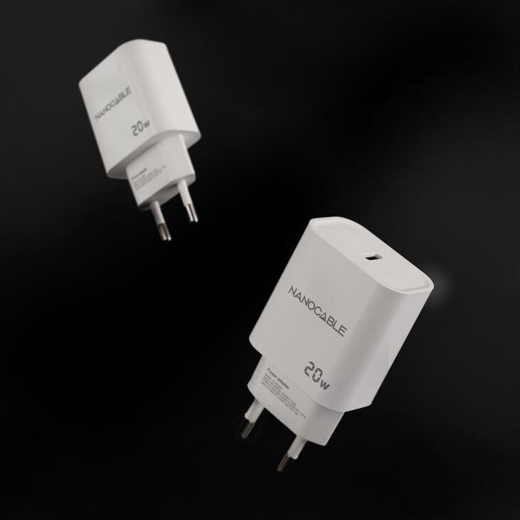 Cargador Nanocable USB-C PD 20W Blanco image number 1