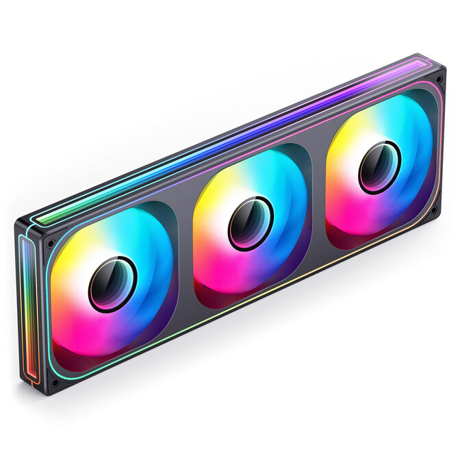 Ventilador Jonsbo ZB-360 RGB de Marco &Uacute;nico de Flujo Invertido Negros &ndash; Triple Ventilador 120mm (360mm) image number 0