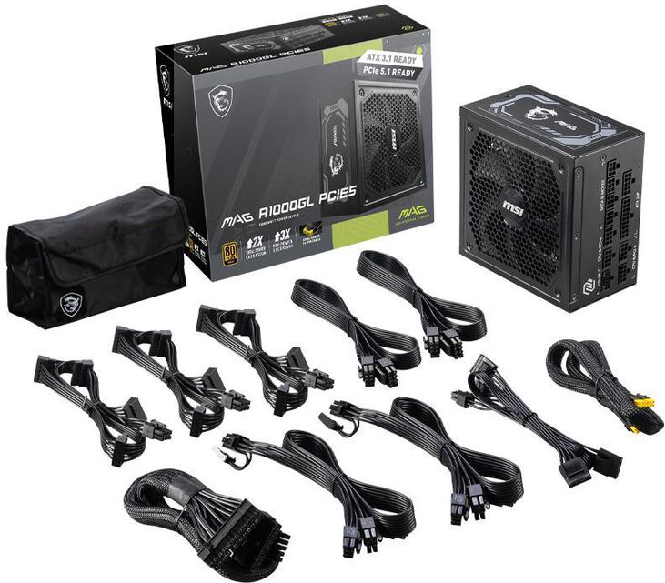Fuente Alimentación Modular MSI MAG A1000GL 1000W 80+ Gold PCIE 5.1 image number 4