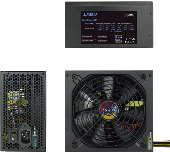 Fuente Alimentaci&oacute;n Tooq 650W PFC Activo image number 3