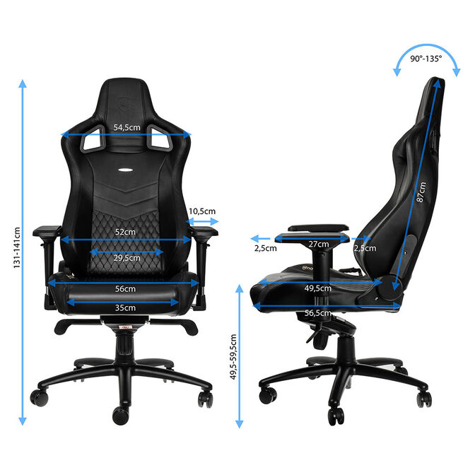 Silla noblechairs EPIC Real Leather - Negro image number 5