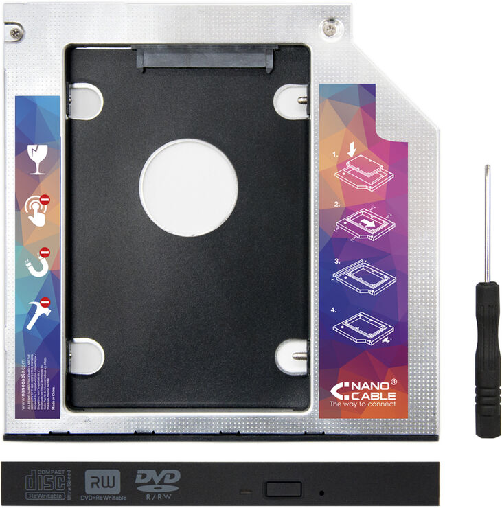 Adaptador Universal 5.25" para 2.5" NanoCable Caddy 12.7mm image number 1