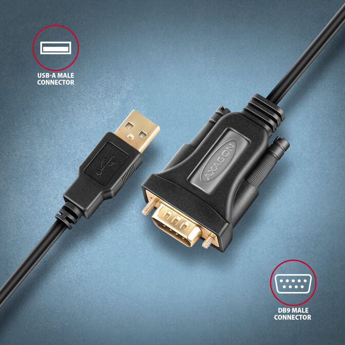 Adaptador AXAGON ADS-1PQN USB2.0 - Serial RS-232 DB9 FTDI image number 2