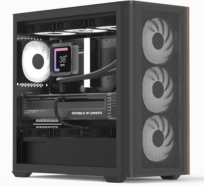 Caja Micro-ATX Aerocool D301A ARGB Vidrio Templado Negro image number 0