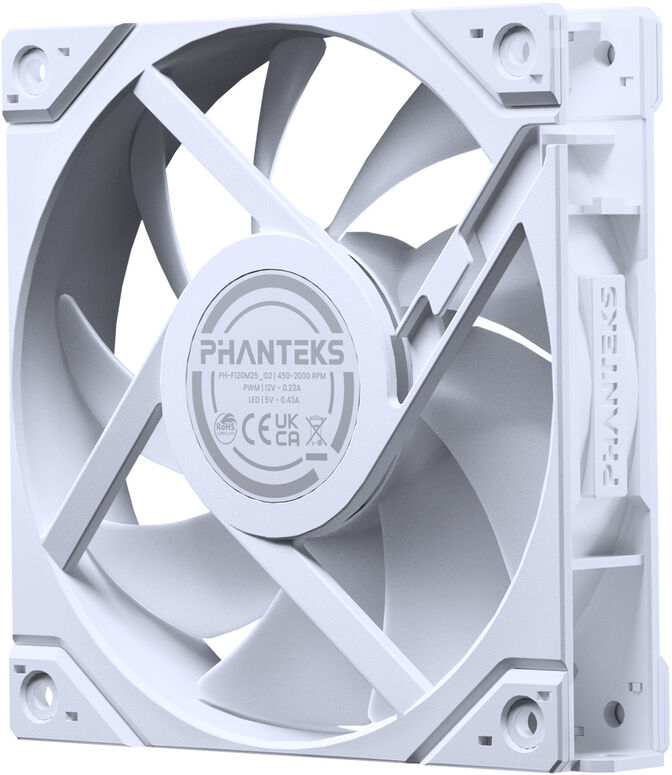 Ventilador Phanteks M25 Gen2 PWM Reverse Airflow D-RGB 120mm Blanco image number 1