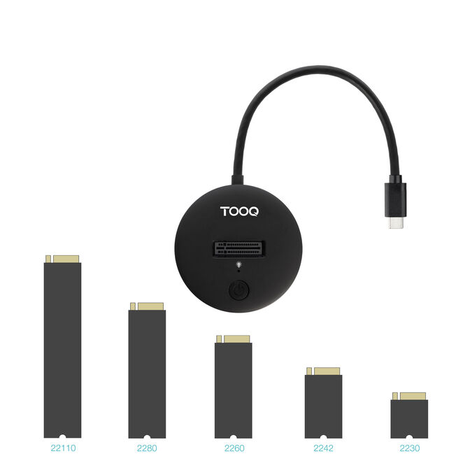 Dock Tooq para 1x SSD M.2 NVMe PICe USB-C 3.2 GEN 2 Negro image number 2