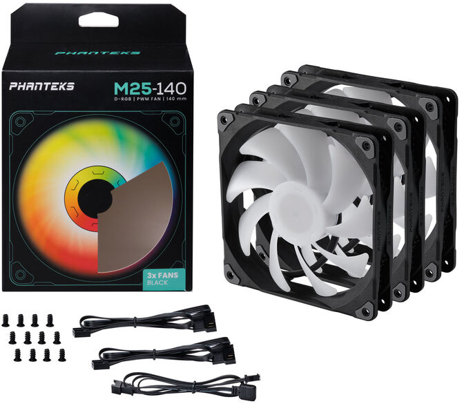 Ventilador Phanteks M25 PWM D-RGB Negra Pack 3- 140mm image number 7