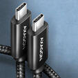 Cabo de carregamento AXAGON BUCM4X-CM10AB USB-C <-> USB-C, USB4 Gen 3&times;2, 0.5m, PD 240W, 8K HD, ALU, braid, Preto image number null