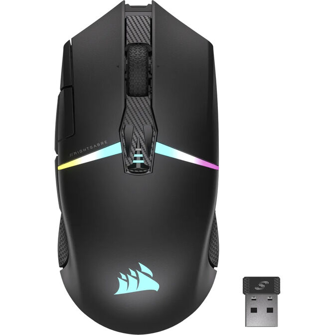 Rat&oacute;n Corsair Nightsabre Gaming RGB Wireless/Bluetooth 26000DPI Negro image number 0