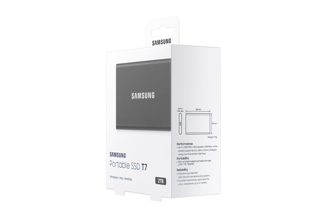 SSD Externo Samsung T7 2TB USB3.2 Gen2 Negro (1050/1000MB/s) image number 10
